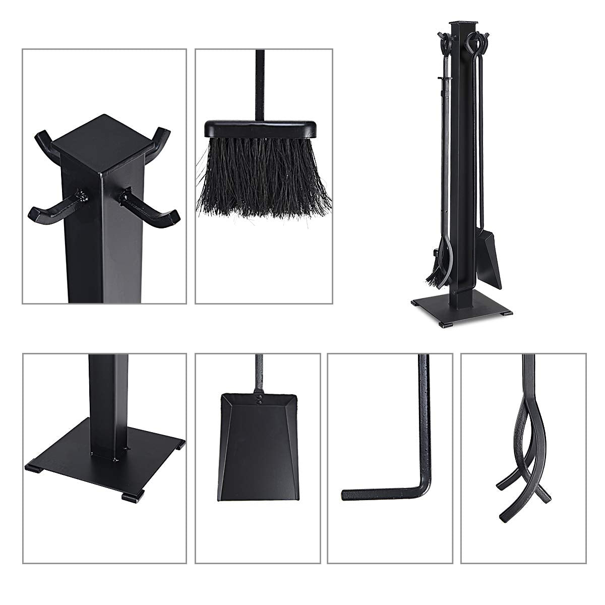 Tangkula Lot de 5 outils de cheminée