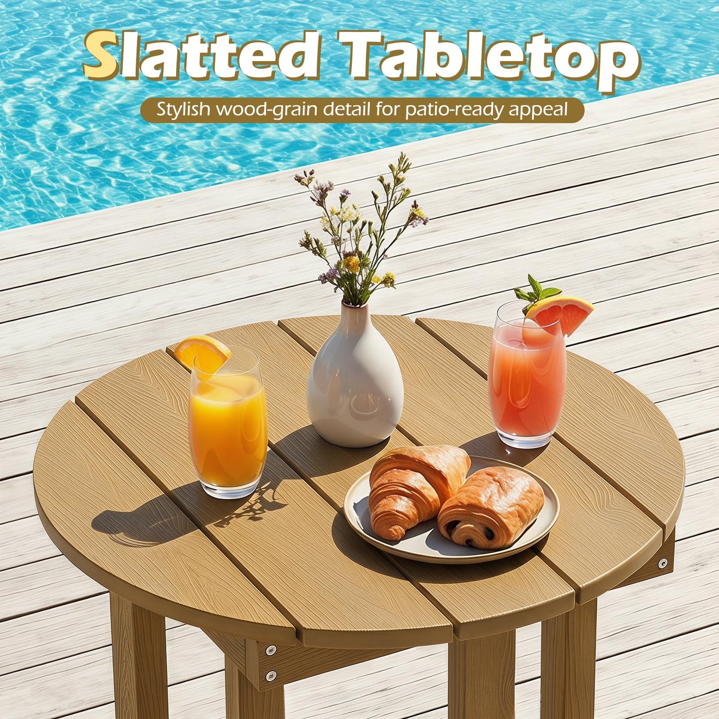 Tangkula Outdoor Side Table HIPS Adirondack Side Table(1/2)