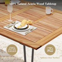Tangkula 86.5-Inch Patio Dining Table, Indoor & Outdoor Dining Table w/Umbrella Hole for Patio Yard Deck, for 8 People