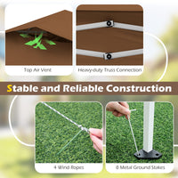 Tangkula 11.5x11.5 FT Pop Up Gazebo Heavy-Duty Metal Frame