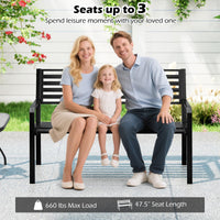 Tangkula 50” Outdoor Metal Park Bench