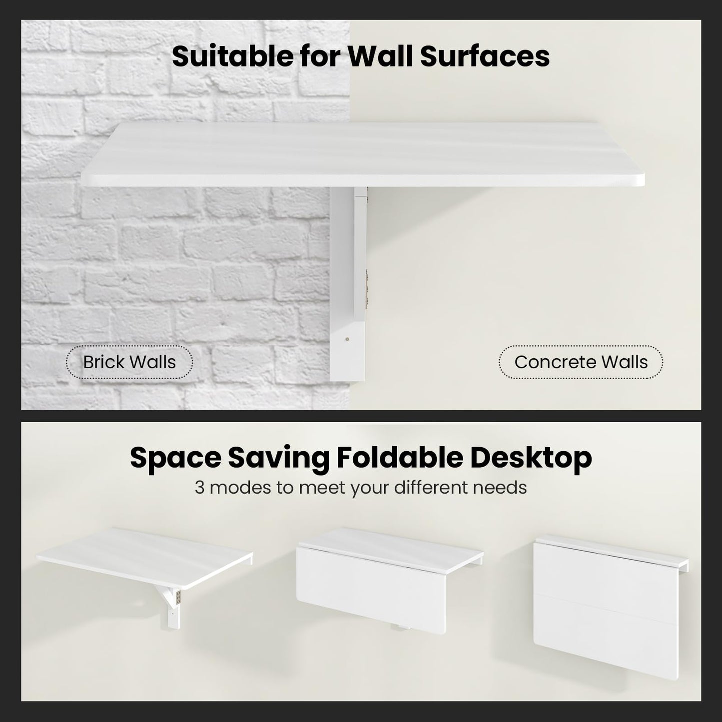TANGKULA Wall Mounted Floating Desk for Study