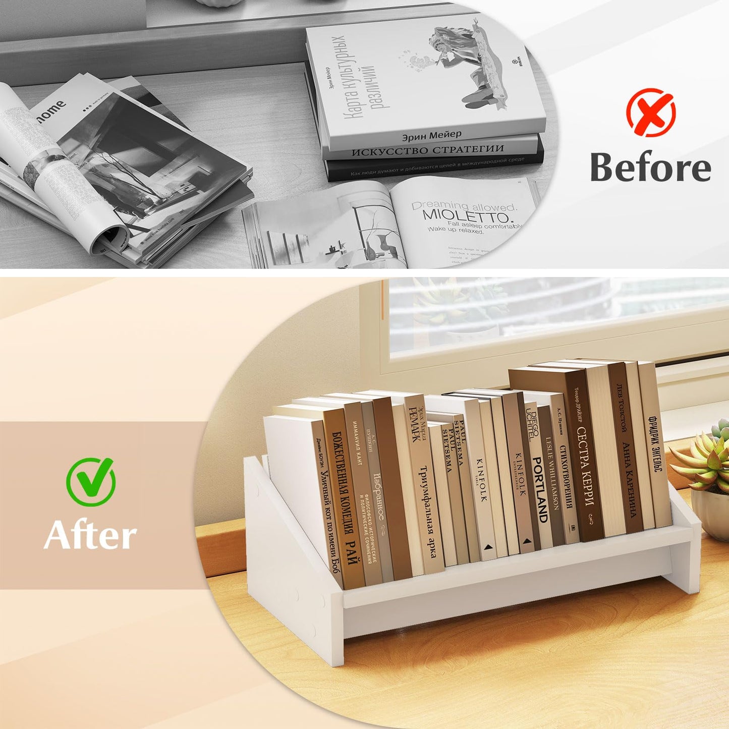 Étagère de bureau en bois Tangkula pour magazines, livres de cuisine et CD
