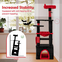 Tangkula Halloween Cat Tower with Sisal Scratching Posts & Board