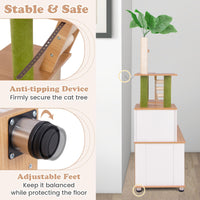 Tangkula Cat Tree with Litter Box Enclosure, 2-in-1 Cat Tower with Condo