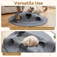Tangkula Grand tapis tunnel rond de 102 cm pour chats d'intérieur
