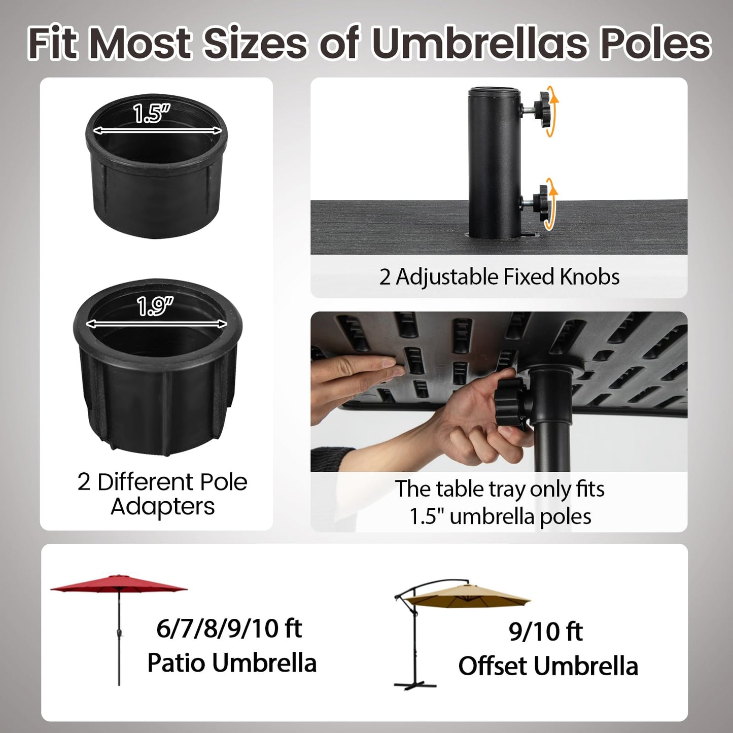 Tangkula 3-in-1 Patio Umbrella Base 175 LBS Moveable Umbrella Stand