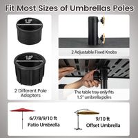 Tangkula 3-in-1 Patio Umbrella Base 175 LBS Moveable Umbrella Stand
