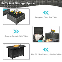 9 Pieces Patio Rattan Furniture Set - Tangkula
