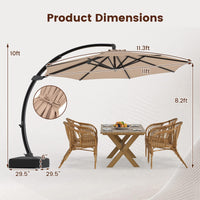Tangkula 11FT Patio Umbrella with Base Included