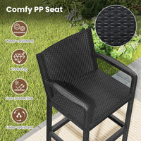 Tangkula 3 Pieces Patio Bar Set for Garden