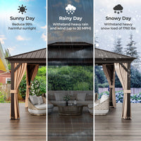 Tangkula 12x16 Ft Hardtop Double-Roof Patio Gazebo