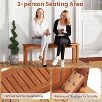 Banc de jardin Tangkula à 2 places sans dossier avec assise à lattes