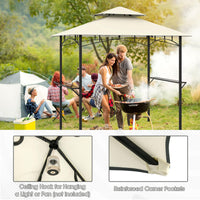 Tangkula 8x5 Ft Grill Gazebo, 2-Tier Barbecue Gazebo with 2 Shelves