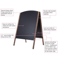 Tangkula A-Frame Chalkboard Sign, Rustic Wooden Double-Sided Standing Sidewalk Chalkboard Sign Sandwich Board
