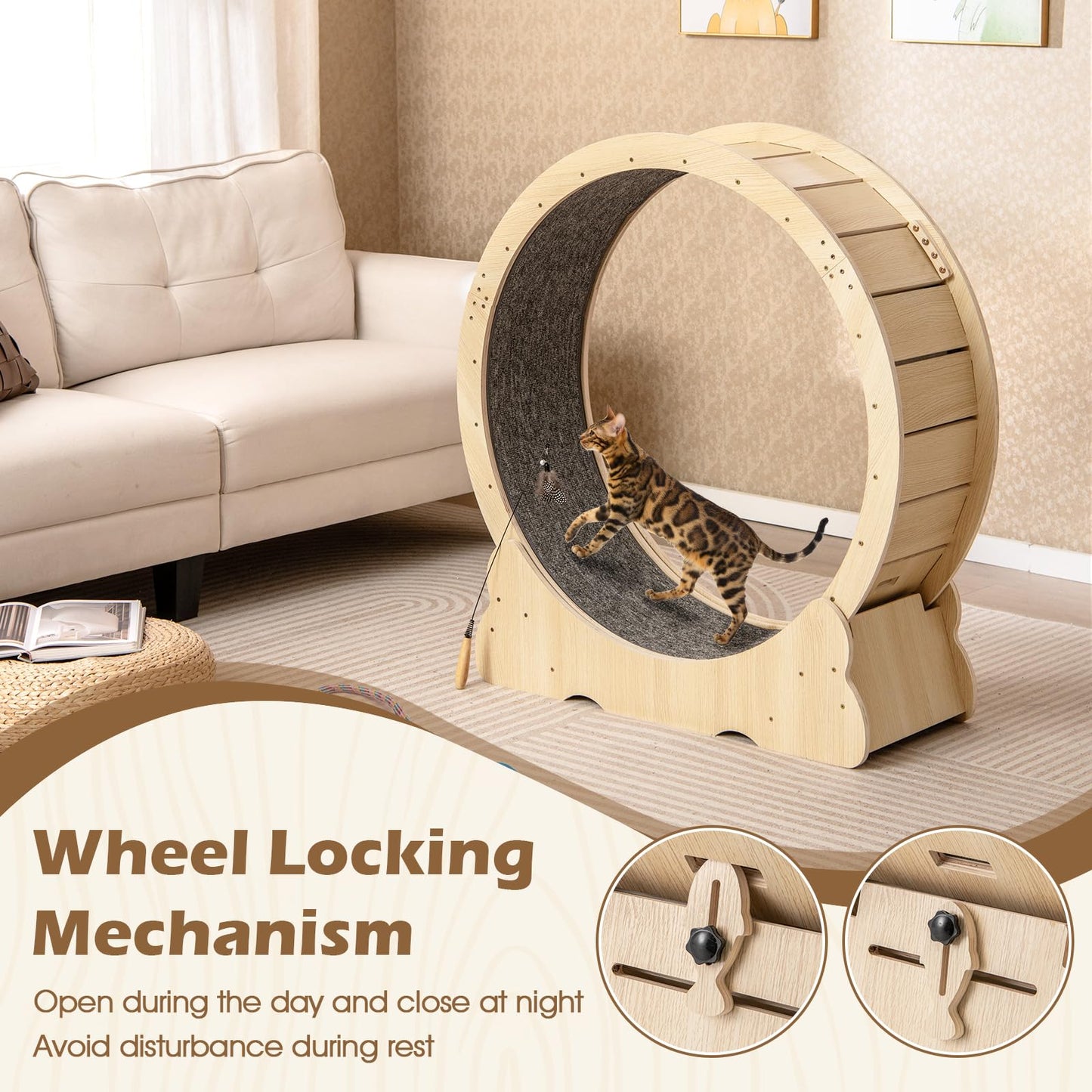 Tangkula Cat Wheel for Indoor Cats for Kitty Fitness