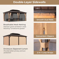 Tangkula 12x20 Ft Hardtop Double-Roof Patio Gazebo