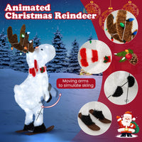 Tangkula Lighted Christmas Reindeer Decoration with LED Lights and Scarf