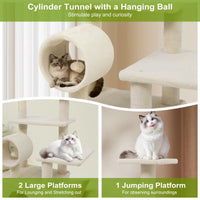 Tangkula Arbre à chat multi-niveaux de 122 cm avec grande niche et 3 plateformes de saut