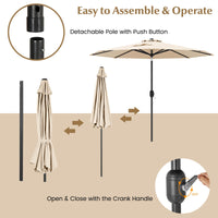 Tangkula 9FT Patio Umbrella with Push Button Tilt