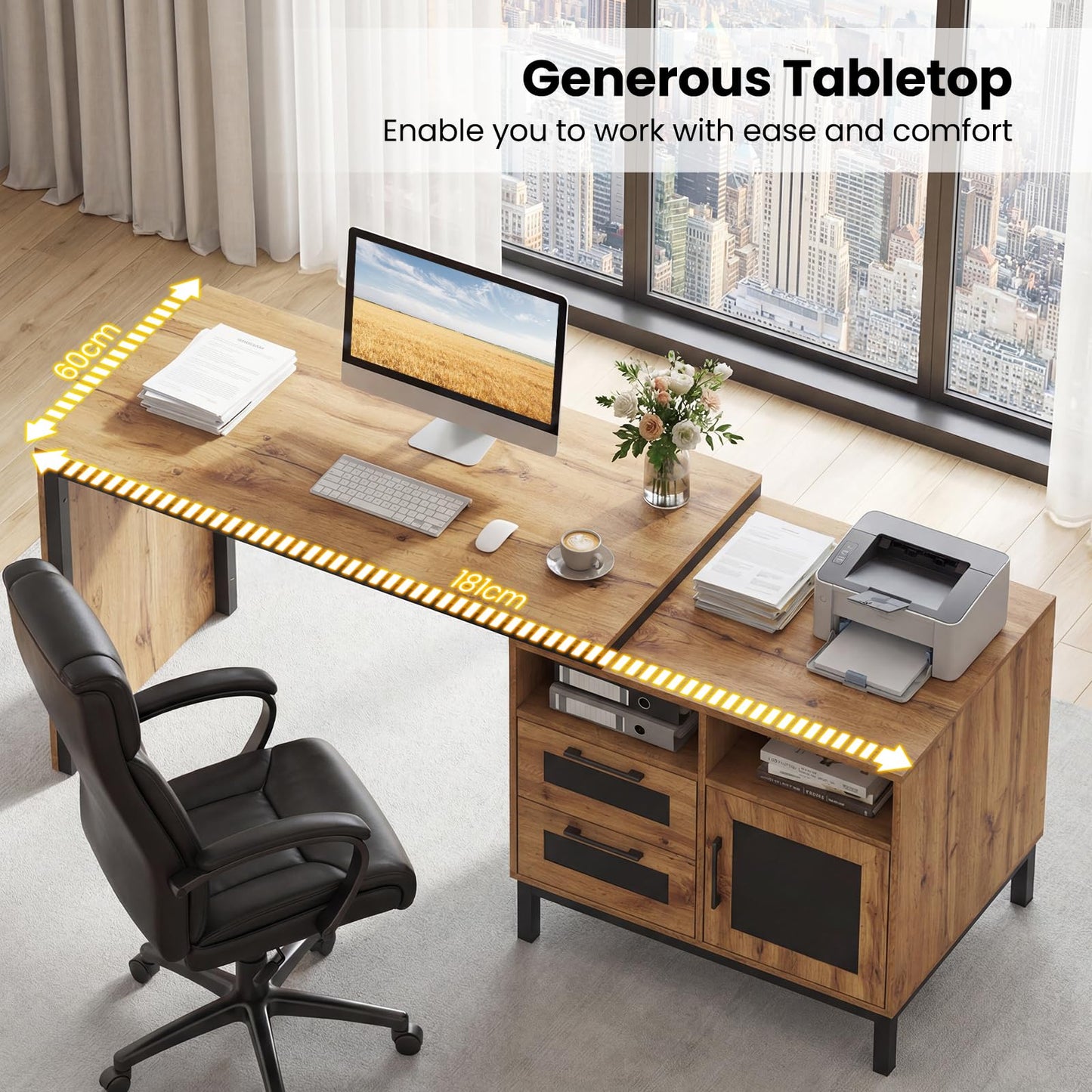 Tangkula 71" Large Executive Computer Desk