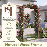 Tangkula 90" Wood Garden Arch Trellis for Backyard Lawn Patio Garden Entrance