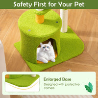 Arbre à chat Tangkula Palm de petite taille avec perchoir supérieur, condo et feuilles vertes pour chats d'intérieur