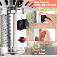 Tangkula 50,000 BTU Propane Outdoor Heater, Patio Heater with Strengthened Stainless Steel Burner