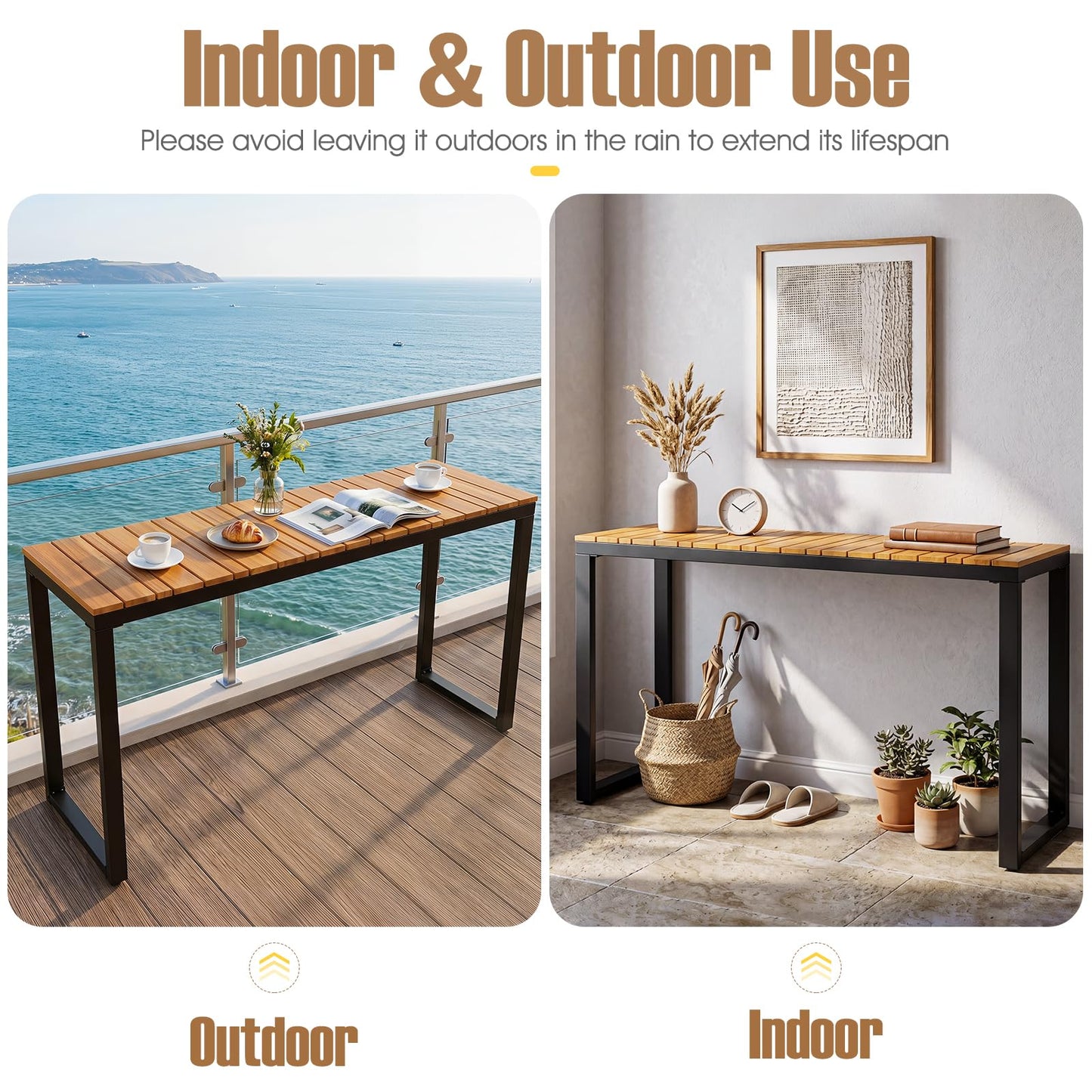 Tangkula Outdoor Console Table for Small Space