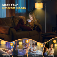 Tangkula Floor Lamp for Living Room with Arc Hanging Shade