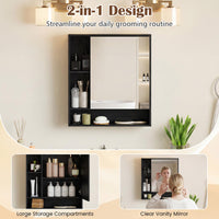 Tangkula Bathroom Cabinet with Mirror for Living Room