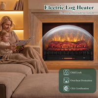 Tangkula 30" WiFi Fireplace Insert Pinewood Set