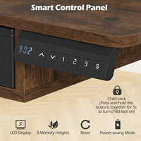Tangkula 55-Inch Electric Standing Desk with 4 Storage Drawers & Monitor Stand