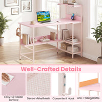 Tangkula 48" Reversible Computer Desk with Bookshelves