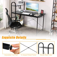 Tangkula 48-Inch Reversible Computer Desk with Storage Shelves