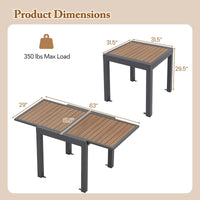 Tangkula Extendable Outdoor Dining Table Patio Dining Table