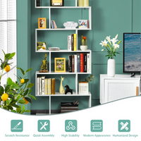 6-Tier Wooden Bookcase - Tangkula