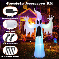Tangkula 7.7 FT Halloween Inflatable Ghost with Built-in RGB LED Lights