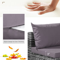 7-Piece Patio Furniture Set, Outdoor Sectional PE Rattan Sofa Set