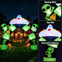 Tangkula 10.5 FT Halloween Lighted Inflatable Alien Archway with LED Lights