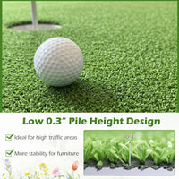 Tangkula Realistic Artificial Turf Rug with 0.3" Pile Height