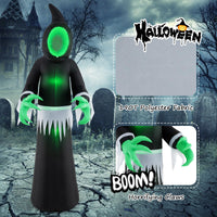 Tangkula 8 FT Giant Halloween Inflatable Ghost with Lighted Mirror Face