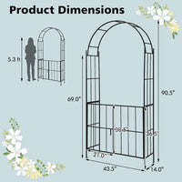 Tangkula 7.5Ft Garden Arbor with Gate