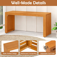 Tangkula 36” Outdoor All Slat Wood Bench for 2 People