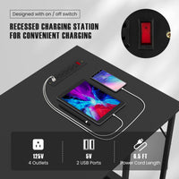 Tangkula 55 Inch Computer Desk with Power Outlet & USB Ports