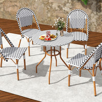 Tangkula 27.5" Outdoor Bistro Table with Heavy Duty Metal Frame and Adjustable Foot Pads