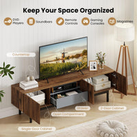 Meuble TV Tangkula moderne du milieu du siècle jusqu'à 80 pouces avec tiroir
