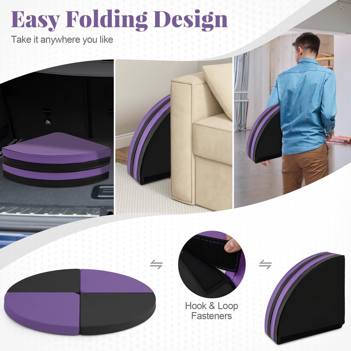Tangkula Pole Dance Mat with EPE Foam Padding & PU Cover