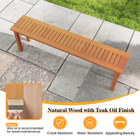 Tangkula Outdoor Wood Bench 59” Long Patio Dining Bench