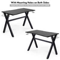 Tangkula Computer Desk Gaming Desk, Ergonomic E-Sports Desk with Cup & Headphone Holder and Mouse Pad
